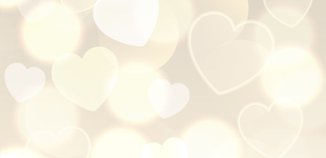 Valentines Day background with gold bokeh lights design